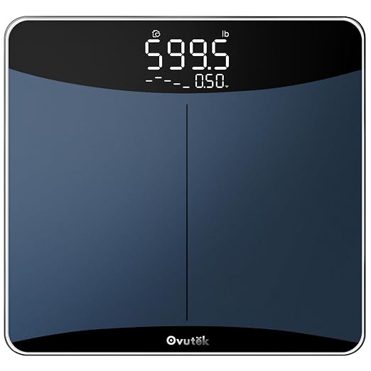 600lb Scale for Body Weight with Weight Trends, High Accurate, Bule | Premium Digital Bathroom Scale for Family, Large Clear Display, 8mm Tempered Glass, 13.1*12.3 Weighing Platform