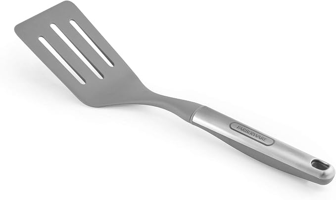 Farberware Slotted Turner Spatula for Nonstick Cookware, Heat-Resistant Nylon Flip Spatula with Ergonomic Handle, Dishwasher Safe, 13.5 Inches