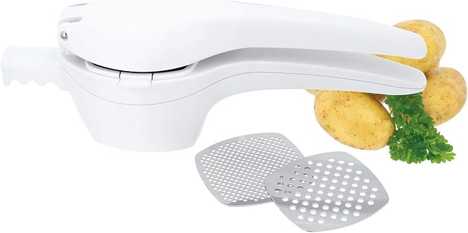 Judge Potato Masher, Stainless Steel, White