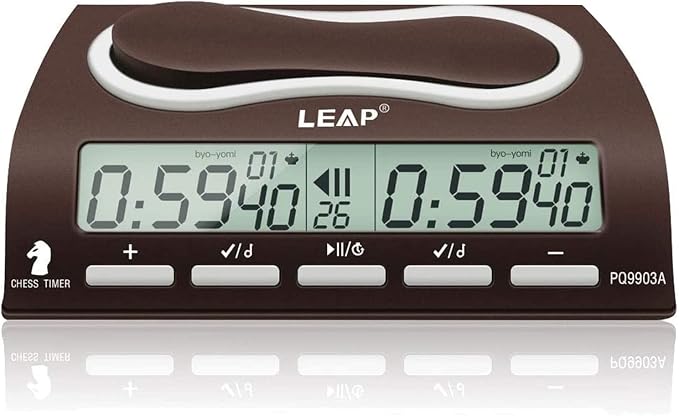LEAP Chess Clock Digital Chess Timer Professional for Board Games Timer with Alarm Function (Official Store) 9903a