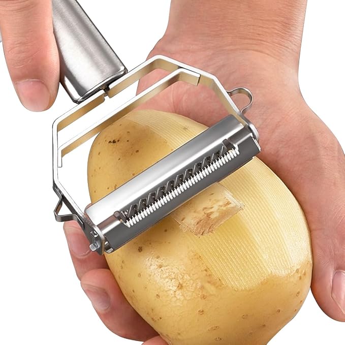 Julienne & Vegetable Peeler,Non-slip Stainless Steel Handle,greate for peeling Carrot, zucchini,Potato,Tomato,Melon and Fruits