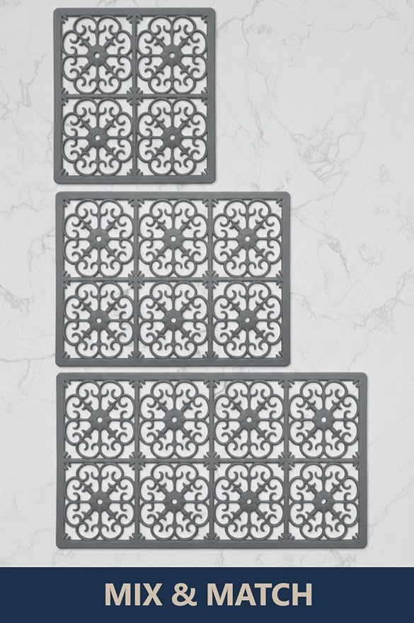 GASARÉ, Extra Large, Thick, Silicone Trivet for Hot Dishes, Pots, and Pans, Heat Resistant Mat for Countertop, Hot Pad for Kitchen, Easy to Clean, 21 x 12 x 3/8 Inches, Gray