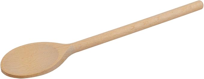 Set of 3 Wooden Spoons (10-Inch) – Natural Beechwood Mixing Spoons for Cooking, Baking & Stirring – Durable 0.45" Thick Handle & 1.9" Wide Head – Scratch-Free Utensils for Nonstick Cookware
