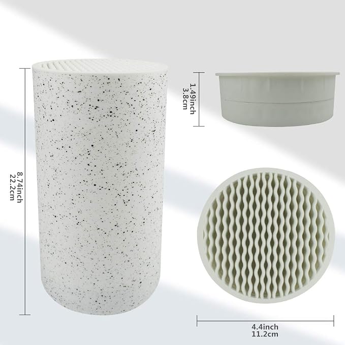 Universal Knife Block Holder, Toosbuc Round Knife Holder Without Knives,Safe & Detachable,Space Saver Knife Storage,Countertop Organizer for Kitchen (White Snowflake Dots)