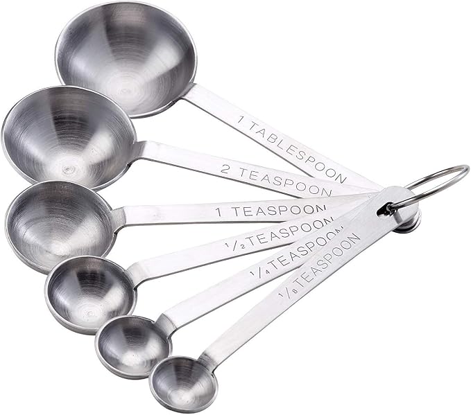 Mrs. Anderson’s Baking Measuring Spoons, 6-Piece Set, Heavyweight 18/8 Stainless Steel