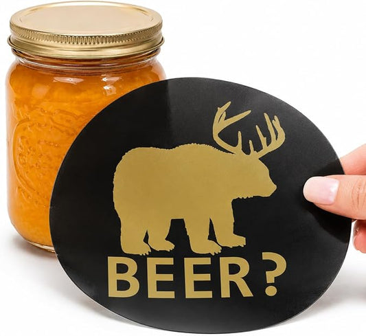 Andreas Silicone Jar Opener, Beer Bear – 6.25" Non-Slip Lid Gripper & Garlic Peeler, Food and Dishwasher Safe, Multi-Use, Durable Silicone & Fabric, Made in the USA, JO-436