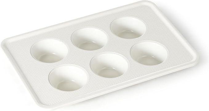 HONGBAKE Nonstick Ceramic Muffin Pan, 6 Cup Muffin tin for Baking, Non-toxic Cupcake Pan, Heavy-duty Aluminized Steel Cupcake Tray with Diamond Texture, Easy To Clean, Cream