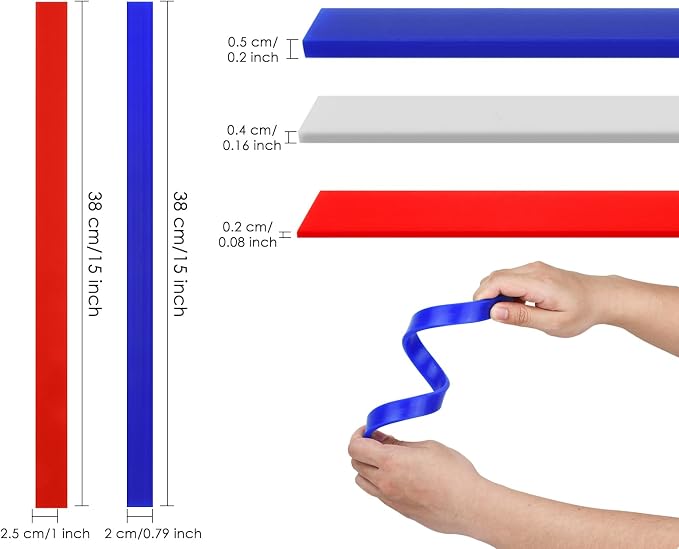 Rolling Pin Guides for Dough Thickness 6 Pieces Silicone Leveler Sticks Measuring Strips for Pastry, Cookie, etc. Baking Accessories