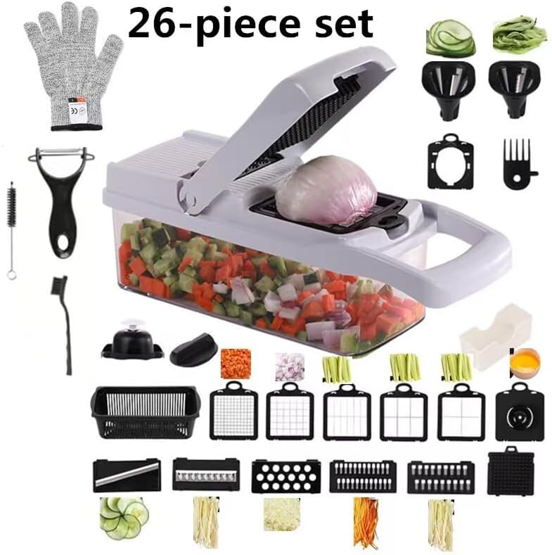 Infinite 26 in 1 vegetable fruit slicer, chopper, dicer, White