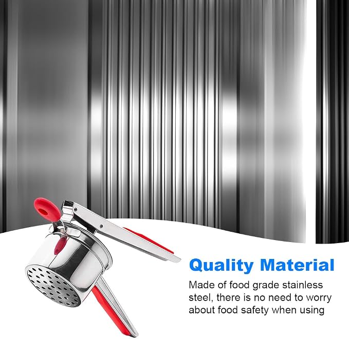 Stainless Steel Potato Ricer With 3 Discs, Heavy Duty Potato Ricer for Mashed Potatoes, Large Capacity Potatoes Masher and Rice-r Kitchen Tool(COLOR:Red)