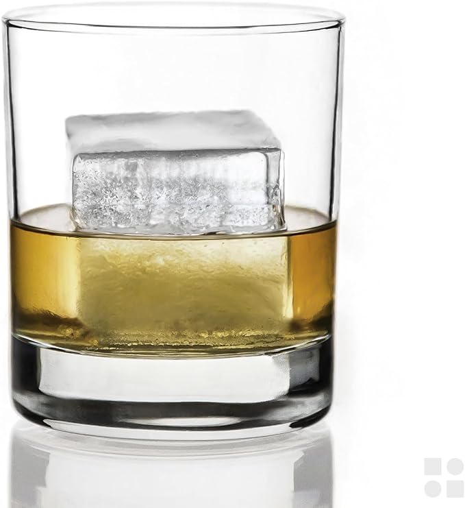 Ice Cube Molds – 2-Pack Silicone Trays for 8 Large Square Cubes – Slow-Melt Ice for Whiskey, Cocktails, Coffee & More (Green)