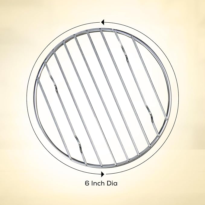 Mrs. Anderson's Baking Professional Round Cooling Rack, Heavy Duty Steel, 6 x 6 x 0.5-Inches
