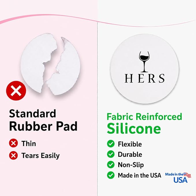 Andreas Silicone Jar Opener, Hers – 6.25" Non-Slip Lid Gripper & Garlic Peeler, Food and Dishwasher Safe, Multi-Use, Durable Silicone & Fabric, Made in the USA, JO-HERS