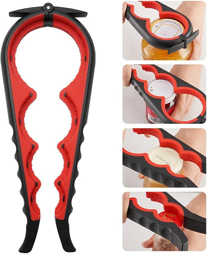 Bottle Opener for Arthritic Hand,Jar Opener for Old People, Children, Women, Those with Weak Hands,Multifunctional Kitchen Gadgets (02-Black)