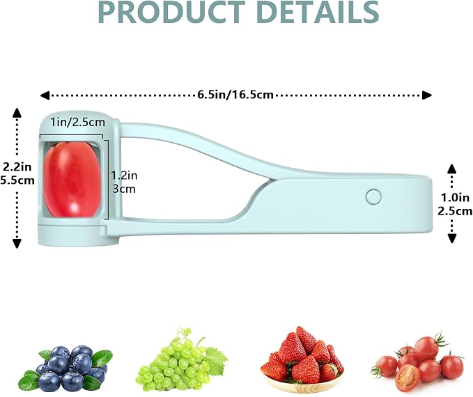 Luvan Grape Cutter for Toddlers, Grape Slicer Tool, Grape Tomato Cherry Strawberry Cutter Tools Into 4 Pieces for Vegetable Fruit Salad, Stainless Steel Quarter Grape Slicer Kitchen Gadget