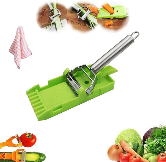 Multifunctional Kitchenware Set,Multifunctional Peeler,A Slicer and a Vegetable Peeler,2025 New Upgrade 2 in 1 Cutter and Julienne Set,Julienne Peeler Vegetable Peeler (Silver)