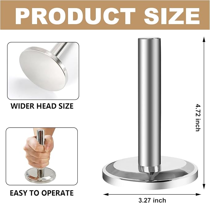 Meat Pounder Tenderizer, 304 Stainless Steel Thickened Weighted Meat Hammer, Round Chicken Flattener Tool ﻿