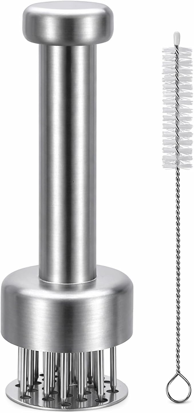 Meat Tenderizer Tool, Stainless Steel Needle Meat Tenderizer with 21 Needles, Kitchen Tenderizing Tool for Steak, Chicken, Pork, Beef, Dishwasher Safe