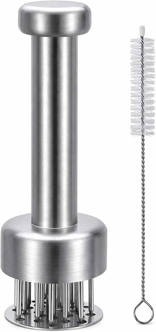 Meat Tenderizer Tool, Stainless Steel Needle Meat Tenderizer with 21 Needles, Kitchen Tenderizing Tool for Steak, Chicken, Pork, Beef, Dishwasher Safe