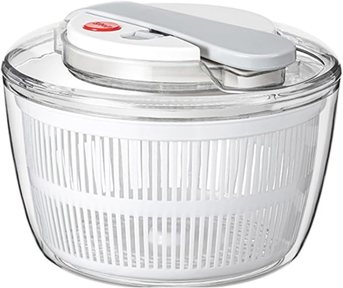 Salad Spinner with Colander and Draining System, 6.6 Quart Bowl, Green