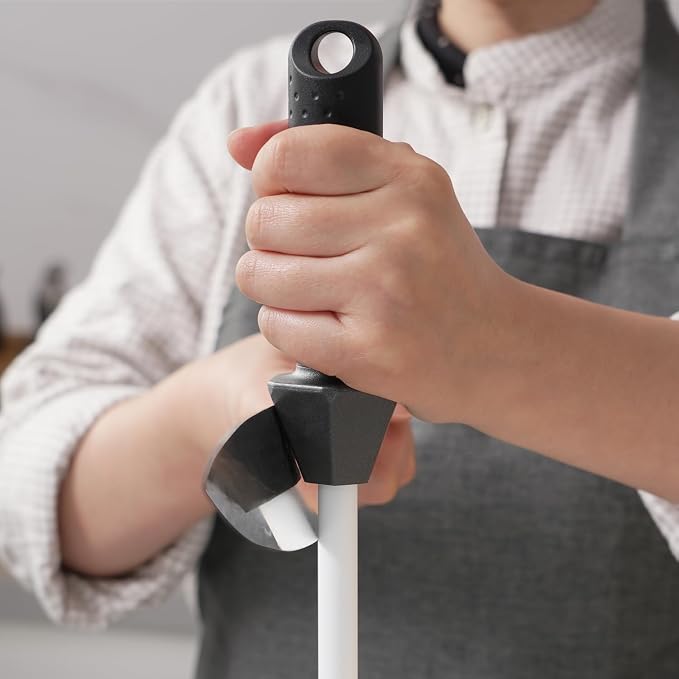 SHARPAL 118H Ceramic Honing Rod - Professional Knife Sharpener Steel | Ceramic Sharpening Rod for Kitchen Knives, Built-in Angle Guide, Anti-Break Cap, Durable Sharpening Stick