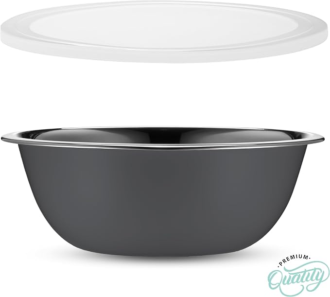 10-Piece Stainless Steel Mixing Bowl Set with Lids for Food Prep & Storage | WHYSKO Mixing Bowls with Lids Set - .75, 1, 1.5, 3 & 5 Quart Kitchen Bowls, Rustproof Metal Nesting Bowls, Dishwasher Safe