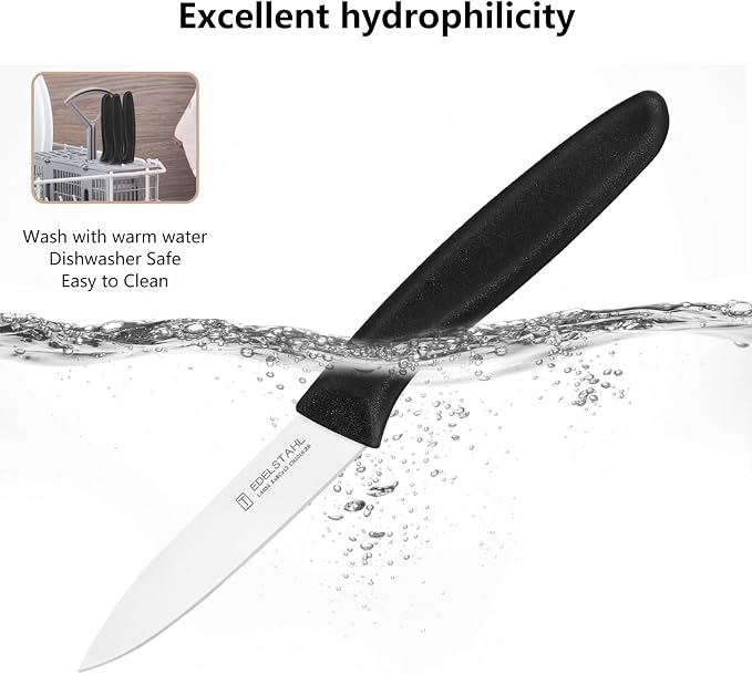 Paring and Garnishing Knife Set of 12,Premium Paring Knives,Stainless Steel Vegetable&Fruit Knife,PP Plastic Handle Cutting Knifes,Sharp Small Knife Set,Black,Spear Point
