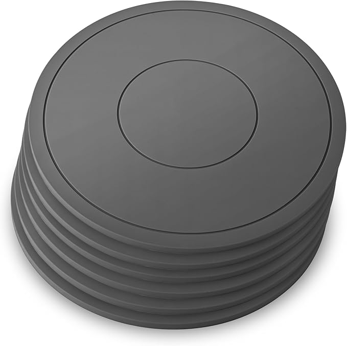 Silicone Trivet Mats 6 Pack Trivets for Hot Dishes Hot Pads for Kitchen, Trivets for Hot Pots and Pans,Heat-Resistant Non-Slip Dinner Plate Mat (Gray)