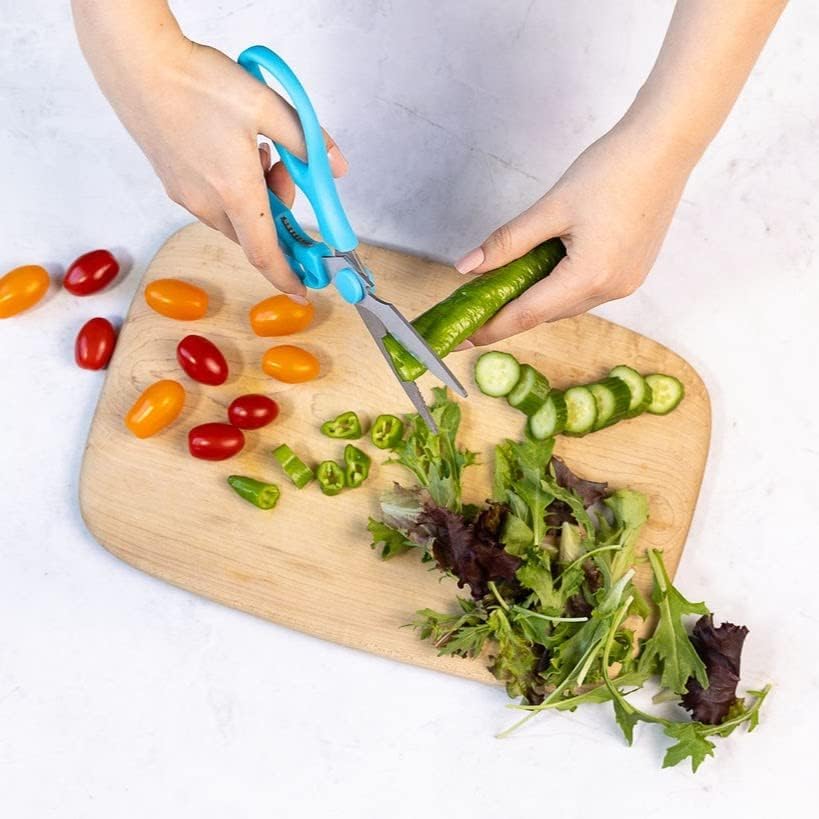 Strip-n-Snip™ - Herb Stripping Multi-use Scissors with Stainless Steel Blades (Blue)