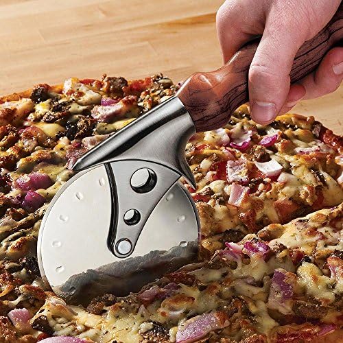 Pizza Cutter Turning Kit - 4” Diameter Stainless Steel Blade - Pewter Finish Pizza Slicer for Pizza Cutting - Pizza Accessories and Supplies for Pizza Lovers - Easy to Install Pizza Cutter Tool
