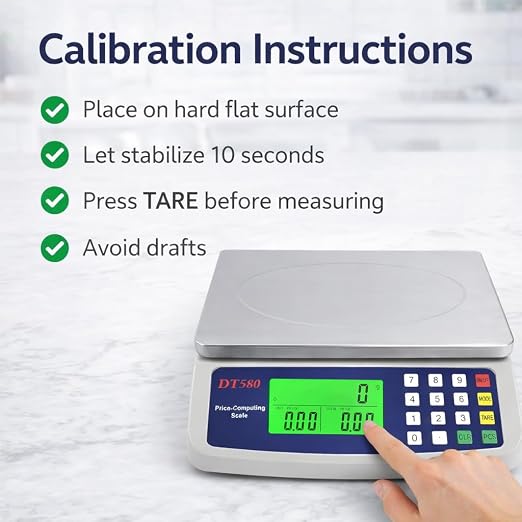 Large Digital Kitchen Scale 40kg/88lb Stainless Steel Price Computing Scale Counting Scale Deli Scale with LCD Display for Baking Bread Cooking Meat Prep Parts and Coins Adapter Included