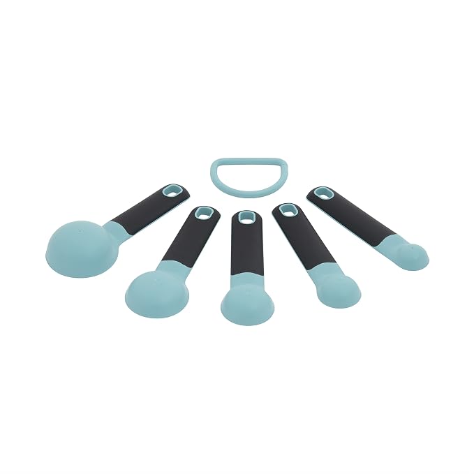 KitchenAid 9-Inch Classic Pizza Wheel and 5-Piece Measuring Spoon Set, Black