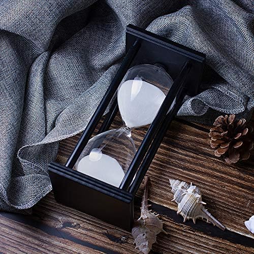 BELLAWARE Hourglass Timer with White Sand, 30 Minute Wooden Sand Timer