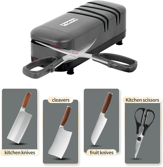 kitchen knife sharpener electric knife scissor sharpener 50w at 12.6-Degree Bevel to Quickly Sharpen Polish Slotted Screwdriver Sharpen with Replaceable Wheels S820