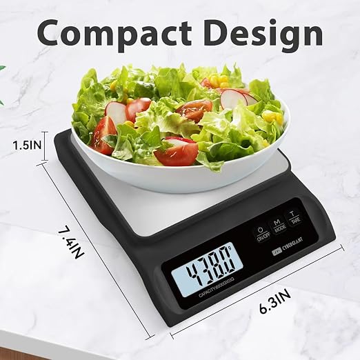 13lb/0.1g Precision Digital Food Scale - Food Scale & Kitchen Scale for Meal Prep and Kitchen Baking - Espresso Coffee Scale, Gram Scale, Stainless Steel Platform & LCD Display - Black