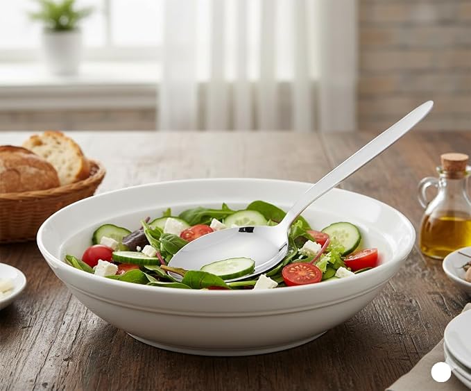 3-PCS Kunz Spoon | 9 Inch 18/10 Stainless Steel Serving Spoons Set Include Serving Spoon, Slotted and Perforated Spoons (Medium 9 Inch, 3 Pack All Kunz)