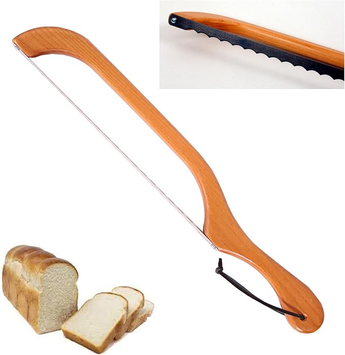 Out of the Woods of Oregon Made in the USA Bread and Bagel Slicer Bow Saw Bread Knife for Home Made Bread, Sourdough, Bagels and more - Maple - Right Handed