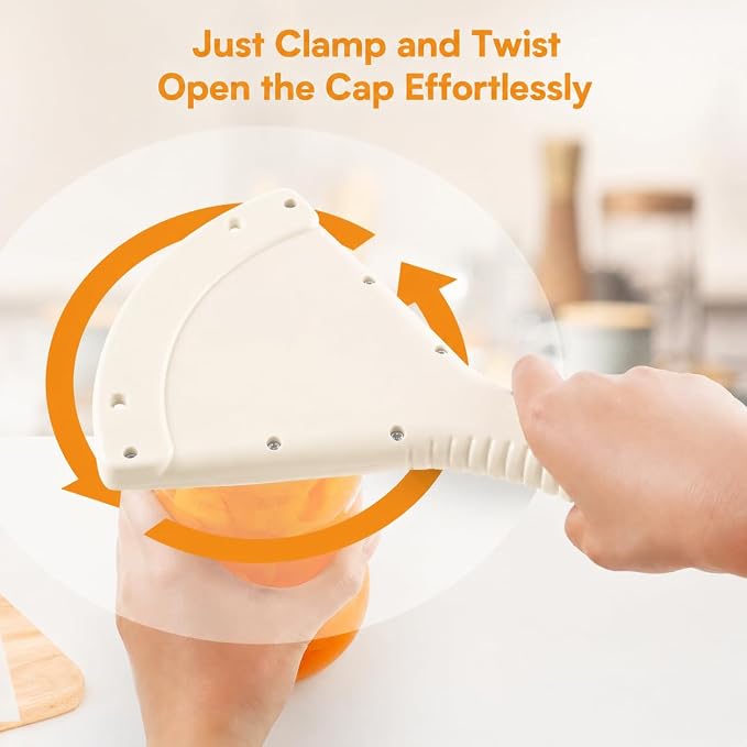 Jar Opener for Weak Hands & Seniors with Arthritis, Easy Twist | Effort-Saving Jar Opening for Large & Tight Lids, Extended Non-Slip Handle, Easy to Use, 3-in-1 Kitchen Tool