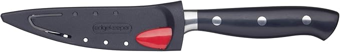 MasterClass Paring Knife with EdgeKeeper Knife Sharpener Sheath, Stainless Steel, 9 cm