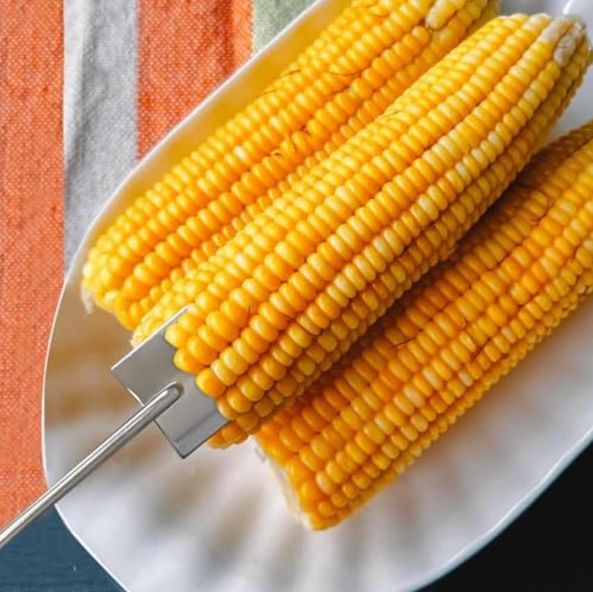 Manual Corn Stripper, Effortless Corn Kernel Remover Tool, Handheld Corn Peeler for Fresh & Cooked Corn on the Cob (2Pcs Silver)