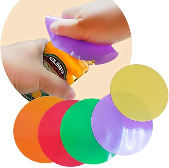 Set of 3, Silicone Jar Grip, Multi-purpose Jar Gripper Pads Bottle Lid Openers Round Kitchen Coasters (Blue)