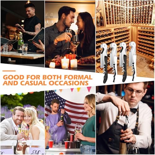 Honoson 40 Pcs Wine Opener Bulk Corkscrew Bottle Wine Key, Black, White