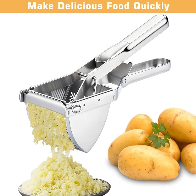 Potato Ricer, AIDOIT Large 22oz Potato Ricer Stainless Steel Potato Masher Heavy Duty for Perfect Fluffy Mashed Potatoes