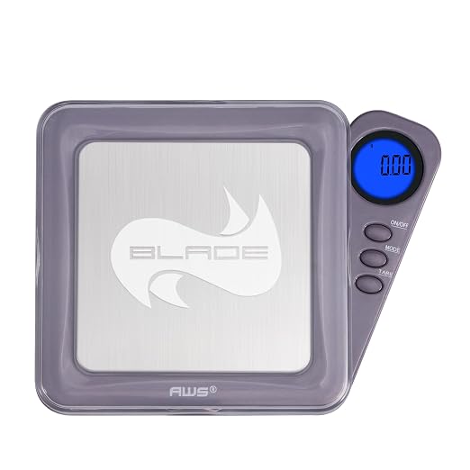 American Weigh Scales 200g x 0.01g Digital Pocket Gram Scale-Blade Series | Precision Mini Scale 0.01g Accuracy, Pocket Scale for Kitchen, Gold, Gems & Coin Scale, Smart Digital & Compact Scale