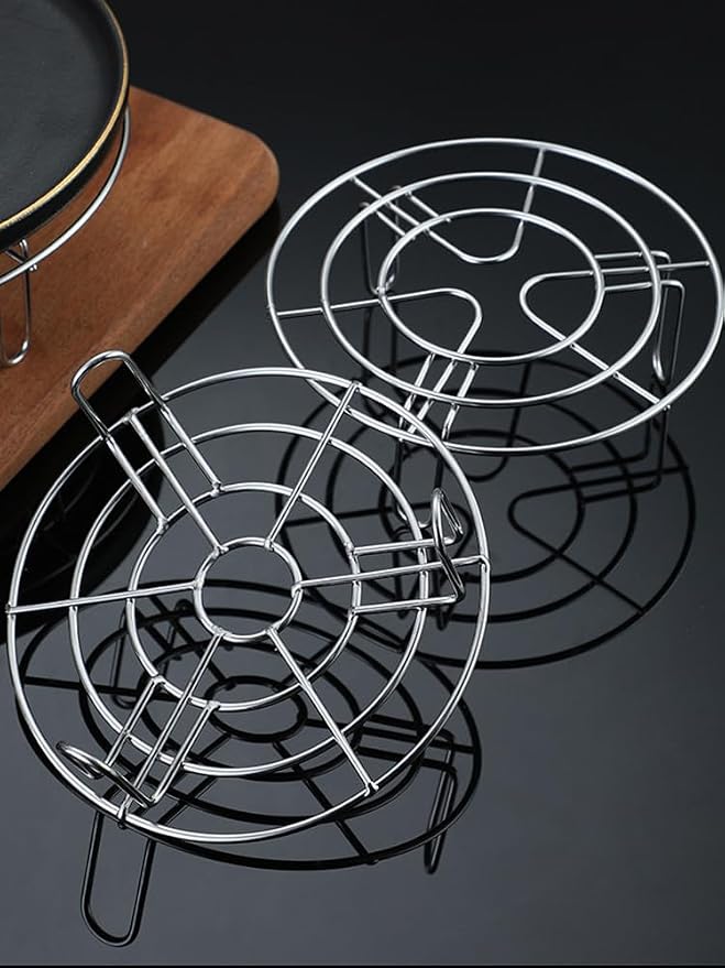 Round Cooling Racks Dia 11" for Cooking & Baking, 304 Stainless Steel Steamer Rack, Canning Rack, Circle Wire Cooling Rack for Air Fryer, Instapot, Cake Pans (Height 1.8",11"/28cm)