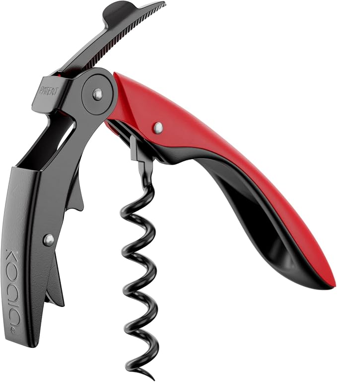 Koala Spain High Tech Two Stroke Corkscrew, Patented Automatic Tab, Red