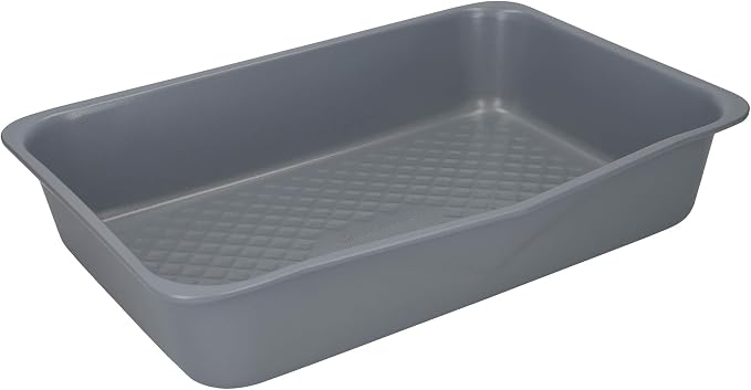 MasterClass Smart Ceramic Roasting Tins with Robust Non Stick Coating, Carbon Steel, Stackable Gift Boxed Set of 2 Large Deep Roaster Trays/Lid