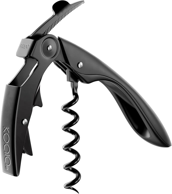 koala 6259nn01 High Tech Two Times Corkscrew, Plastic Stainless Steel Teflon, All Black