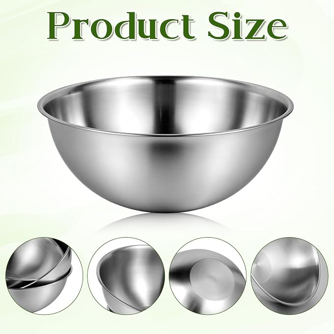 Mixing Bowl Set of 6, Stainless Steel Mixing Bowl, Space-Saving Nesting Metal MixingBowls, Nesting Whisking Bowls For Cooking, Serving, Food/Salad Prep, Baking, Serving