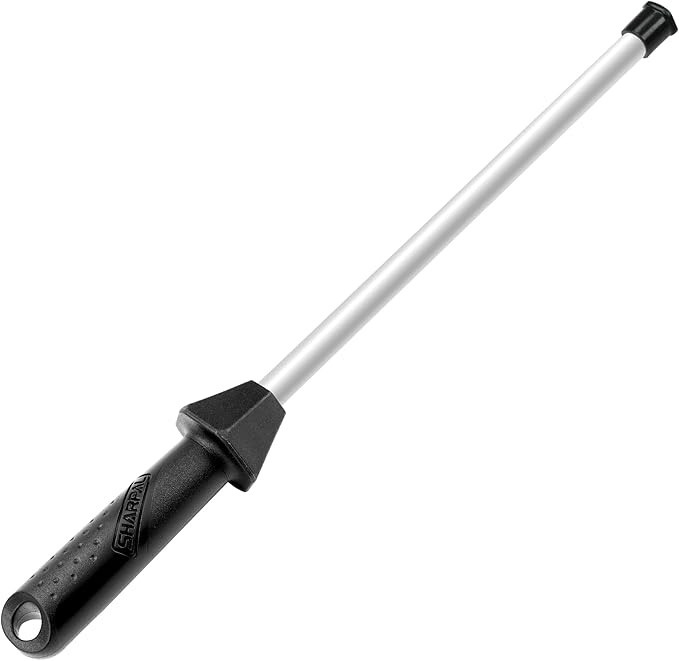 SHARPAL 118H Ceramic Honing Rod - Professional Knife Sharpener Steel | Ceramic Sharpening Rod for Kitchen Knives, Built-in Angle Guide, Anti-Break Cap, Durable Sharpening Stick